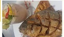 Tacu tacu con cabrilla frita